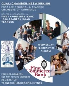 Chamber networking event flyer for February 21, 2024 event